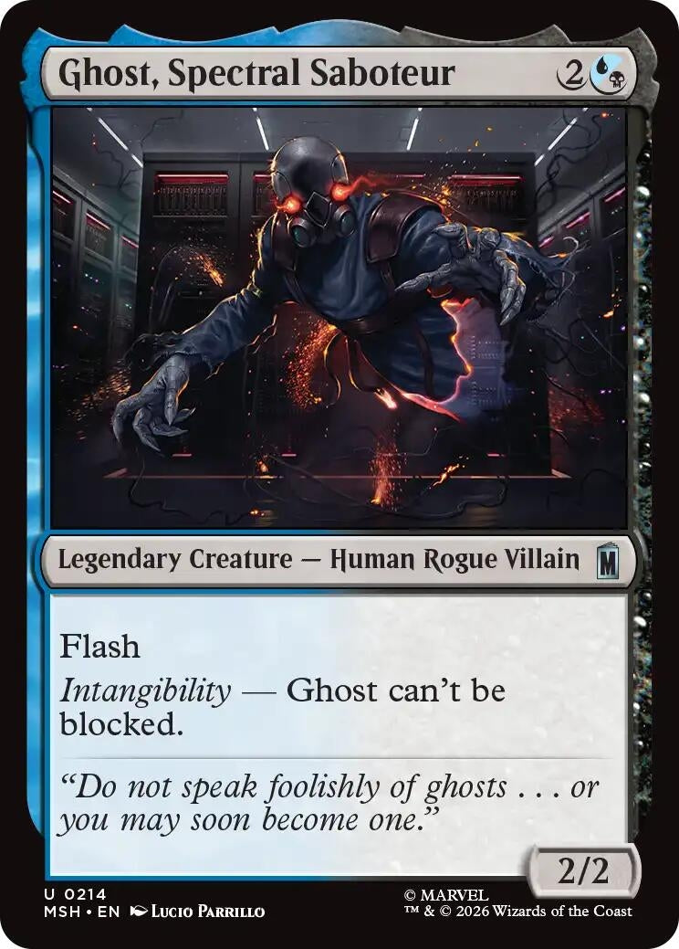 Image for Ghost, Spectral Saboteur (214) (Foil) (Marvel Super Heroes) (MSH) - Magic: The Gathering