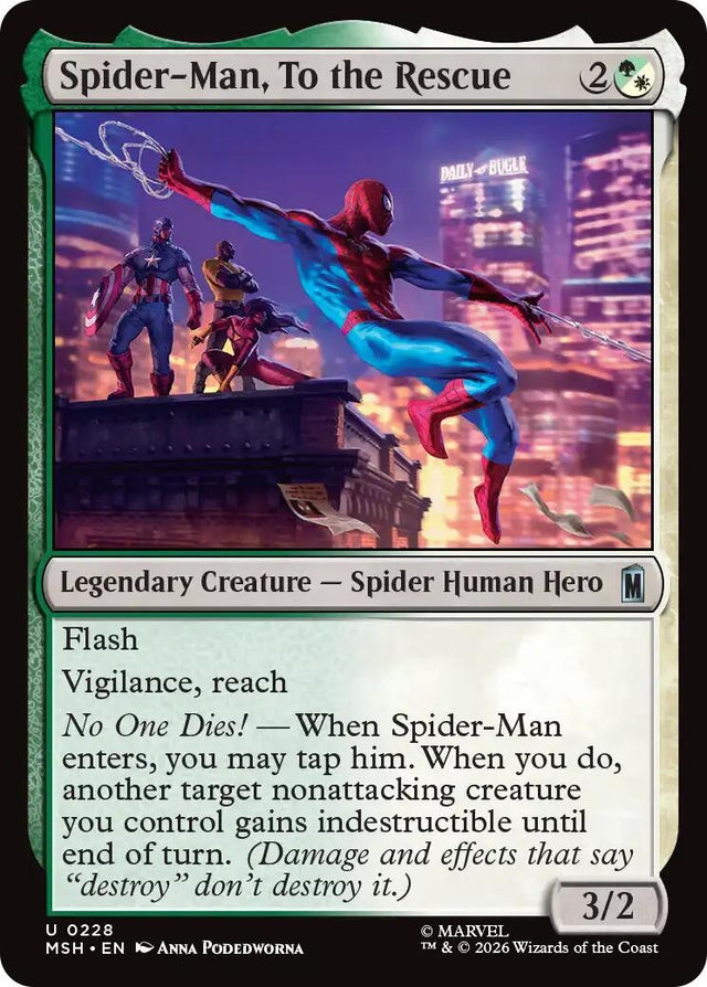 Image for Spider-Man, To the Rescue (228) (Marvel Super Heroes) (MSH) - Magic: The Gathering