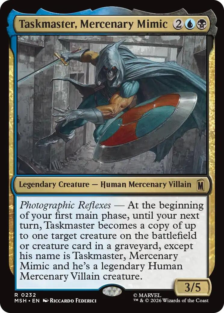Image for Taskmaster, Mercenary Mimic (232) (Marvel Super Heroes) (MSH) - Magic: The Gathering
