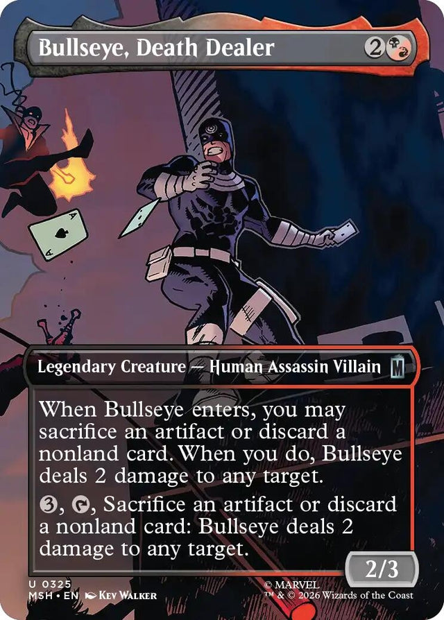 Image for Bullseye, Death Dealer (Borderless) (325) (Foil) (Marvel Super Heroes) (MSH) - Magic: The Gathering