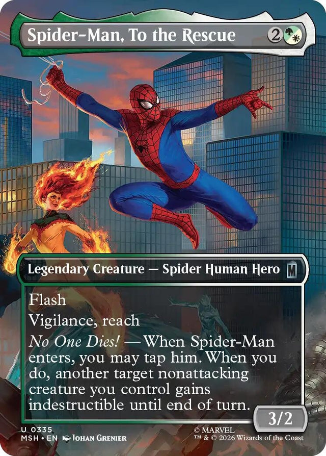Image for Spider-Man, To the Rescue (Borderless) (335) (Marvel Super Heroes) (MSH) - Magic: The Gathering