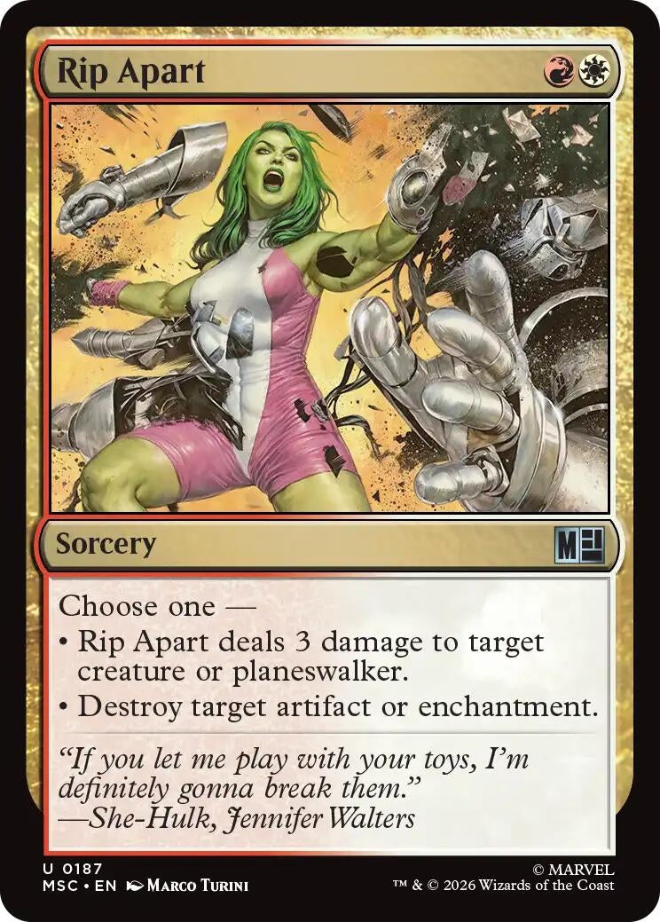 Image for Rip Apart (Surge Foil) (187) (Foil) (Commander: Marvel Super Heroes) (MSC) - Magic: The Gathering