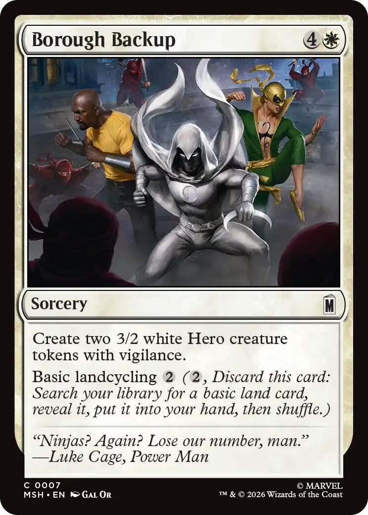 Image for Borough Backup (7) (Foil) (Marvel Super Heroes) (MSH) - Magic: The Gathering