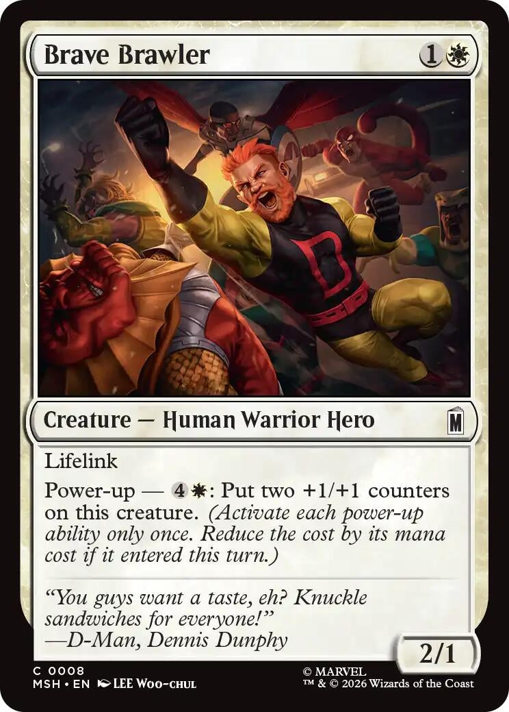 Image for Brave Brawler (8) (Foil) (Marvel Super Heroes) (MSH) - Magic: The Gathering