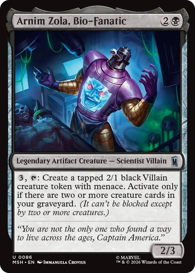 Image for Arnim Zola, Bio-Fanatic (86) (Foil) (Marvel Super Heroes) (MSH) - Magic: The Gathering