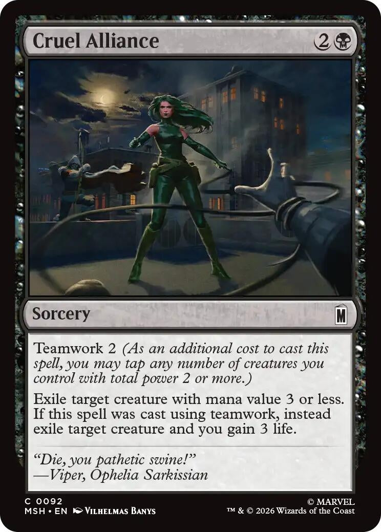 Image for Cruel Alliance (92) (Foil) (Marvel Super Heroes) (MSH) - Magic: The Gathering