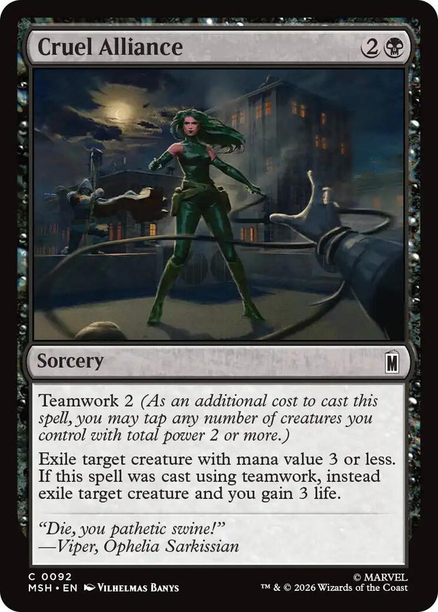 Image for Cruel Alliance (92) (Foil) (Marvel Super Heroes) (MSH) - Magic: The Gathering
