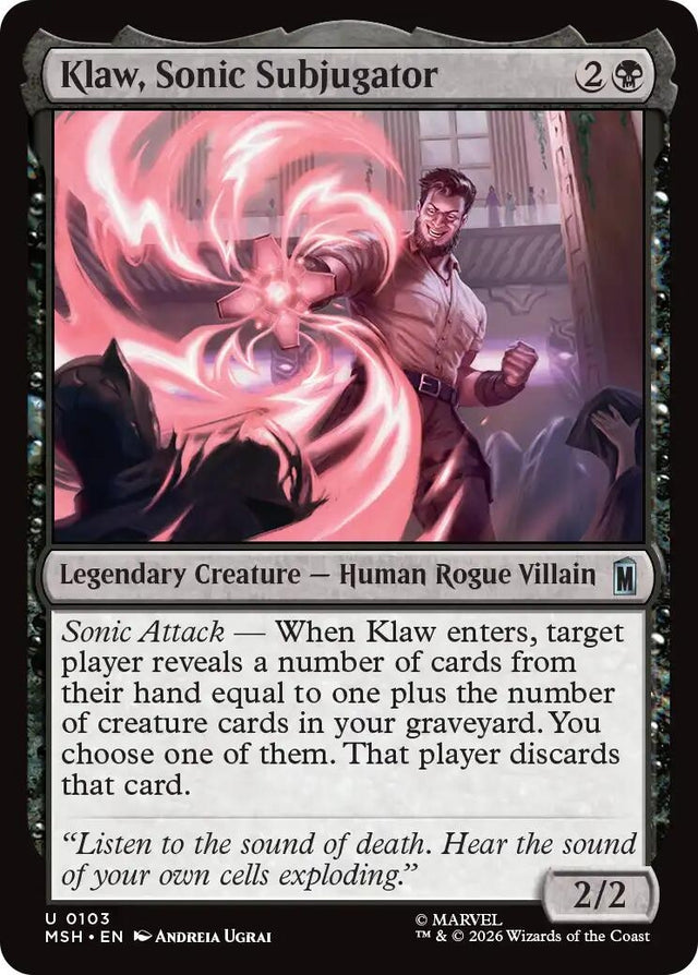 Image for Klaw, Sonic Subjugator (103) (Marvel Super Heroes) (MSH) - Magic: The Gathering