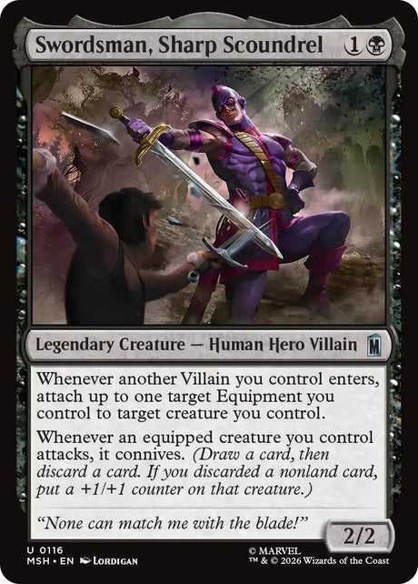 Image for Swordsman, Sharp Scoundrel (116) (Foil) (Marvel Super Heroes) (MSH) - Magic: The Gathering