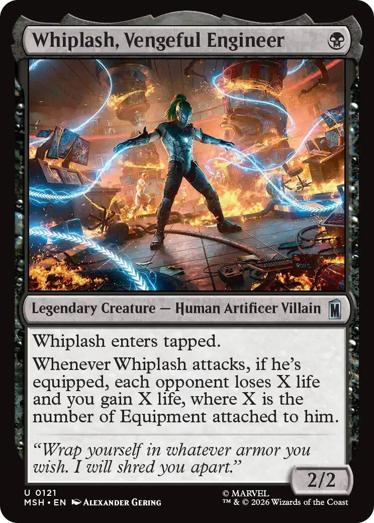Image for Whiplash, Vengeful Engineer (121) (Foil) (Marvel Super Heroes) (MSH) - Magic: The Gathering