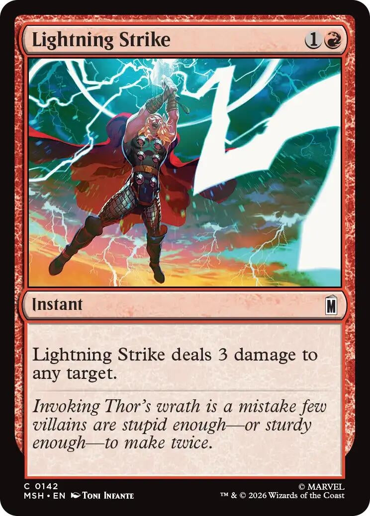 Image for Lightning Strike (142) (Foil) (Marvel Super Heroes) (MSH) - Magic: The Gathering