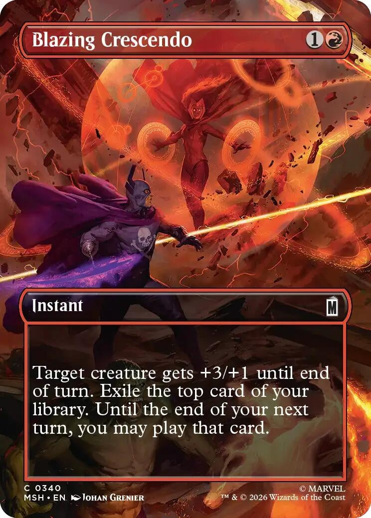 Image for Blazing Crescendo (Borderless) (340) (Foil) (Marvel Super Heroes) (MSH) - Magic: The Gathering