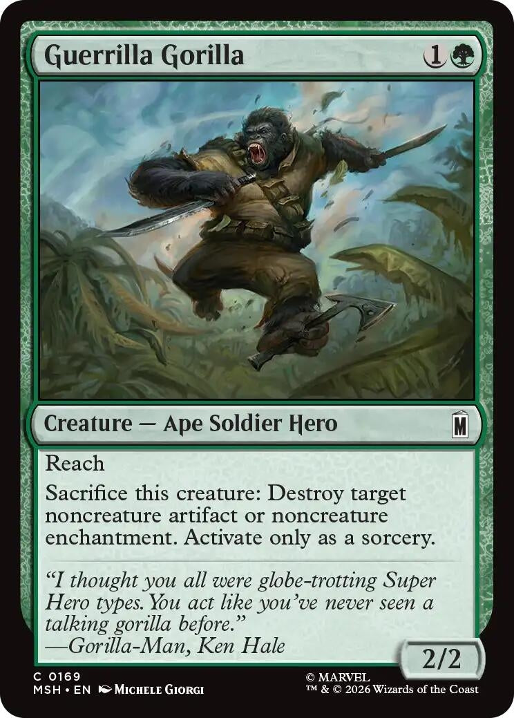 Image for Guerrilla Gorilla (169) (Foil) (Marvel Super Heroes) (MSH) - Magic: The Gathering