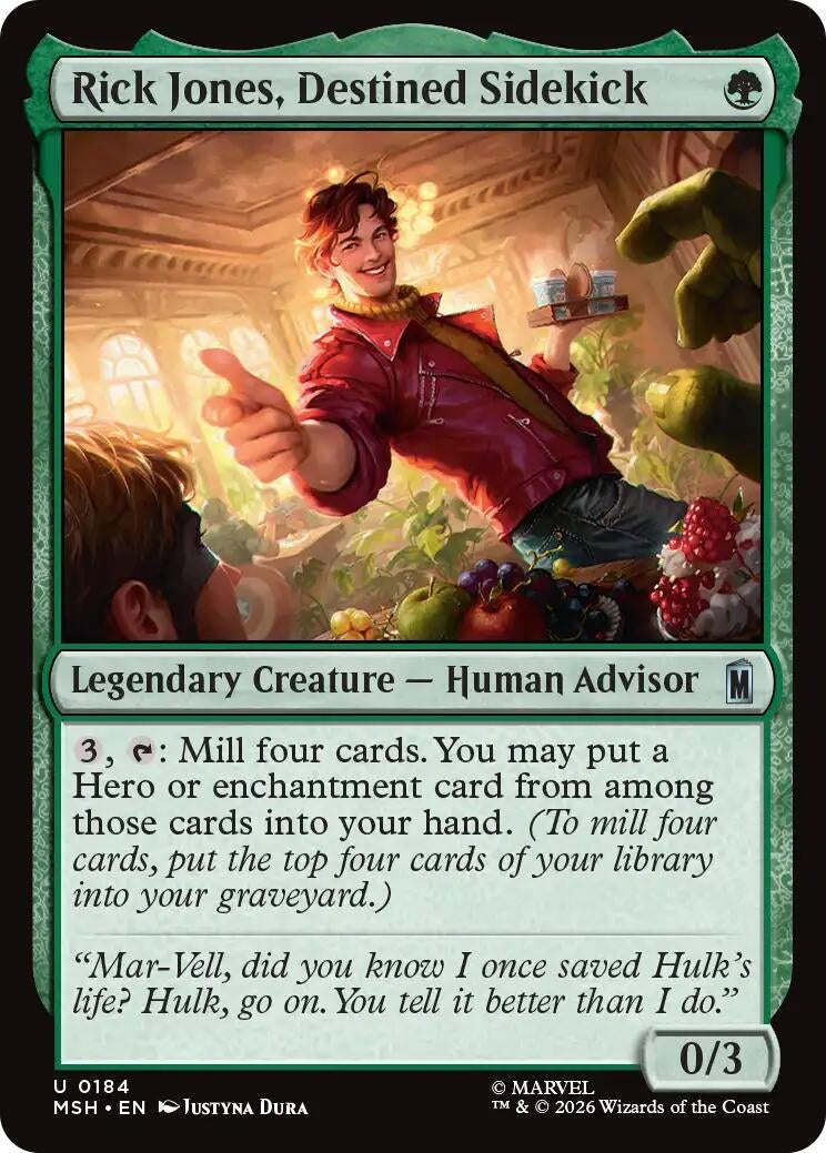 Image for Rick Jones, Destined Sidekick (184) (Foil) (Marvel Super Heroes) (MSH) - Magic: The Gathering