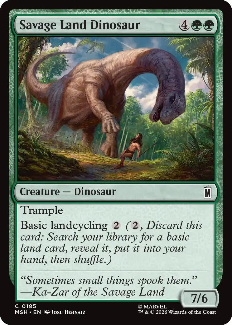 Image for Savage Land Dinosaur (185) (Foil) (Marvel Super Heroes) (MSH) - Magic: The Gathering