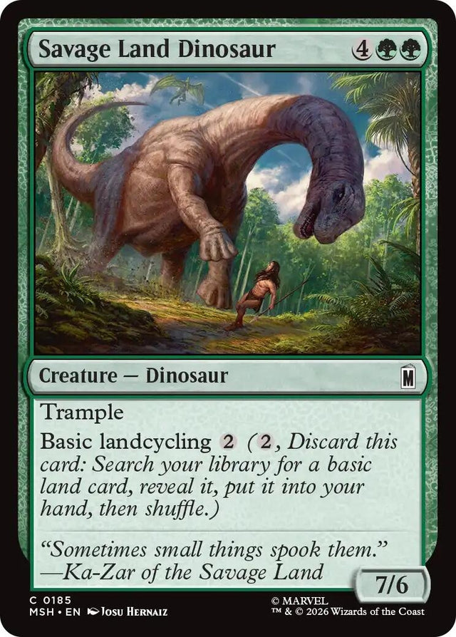 Image for Savage Land Dinosaur (185) (Foil) (Marvel Super Heroes) (MSH) - Magic: The Gathering