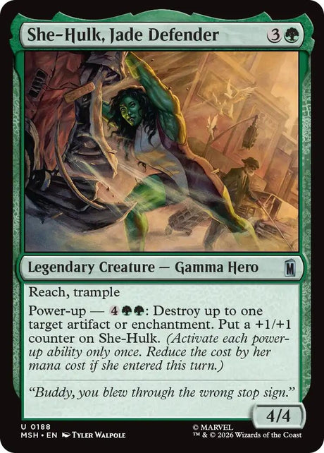 Image for She-Hulk, Jade Defender (188) (Foil) (Marvel Super Heroes) (MSH) - Magic: The Gathering