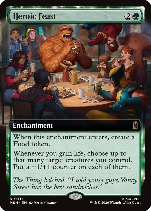 Image for Heroic Feast (Extended Art) (414) (Foil) (Marvel Super Heroes) (MSH) - Magic: The Gathering