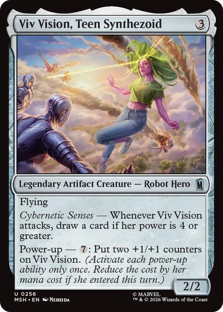Image for Viv Vision, Teen Synthezoid (256) (Foil) (Marvel Super Heroes) (MSH) - Magic: The Gathering