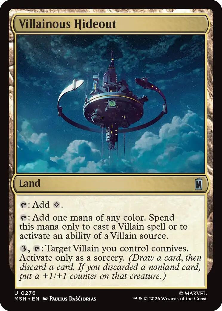 Image for Villainous Hideout (276) (Marvel Super Heroes) (MSH) - Magic: The Gathering