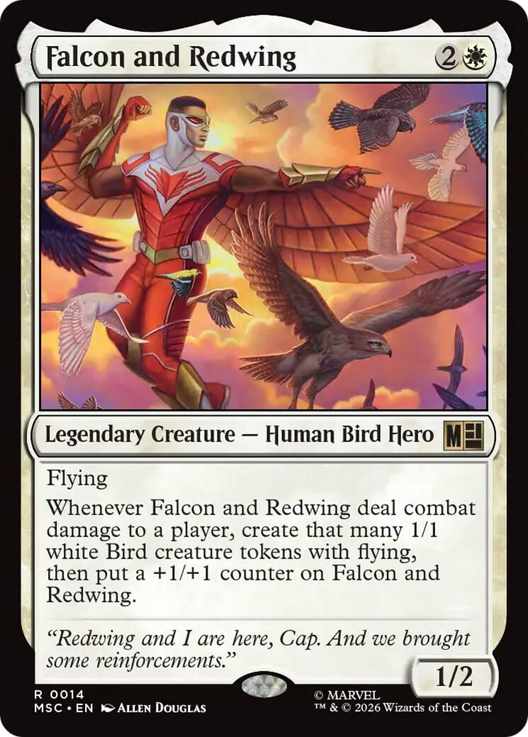 Image for Falcon and Redwing (14) (Commander: Marvel Super Heroes) (MSC) - Magic: The Gathering