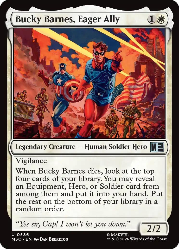 Image for Bucky Barnes, Eager Ally (586) (Foil) (Commander: Marvel Super Heroes) (MSC) - Magic: The Gathering