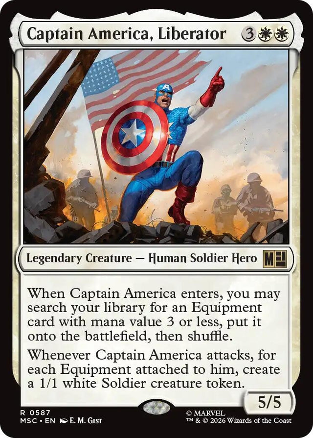 Image for Captain America, Liberator (587) (Commander: Marvel Super Heroes) (MSC) - Magic: The Gathering