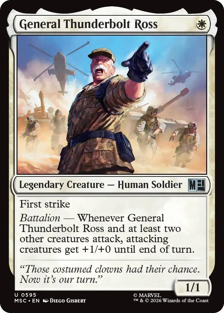 Image for General Thunderbolt Ross (595) (Foil) (Commander: Marvel Super Heroes) (MSC) - Magic: The Gathering