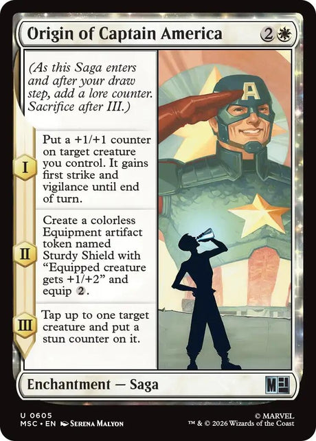 Image for Origin of Captain America (605) (Foil) (Commander: Marvel Super Heroes) (MSC) - Magic: The Gathering