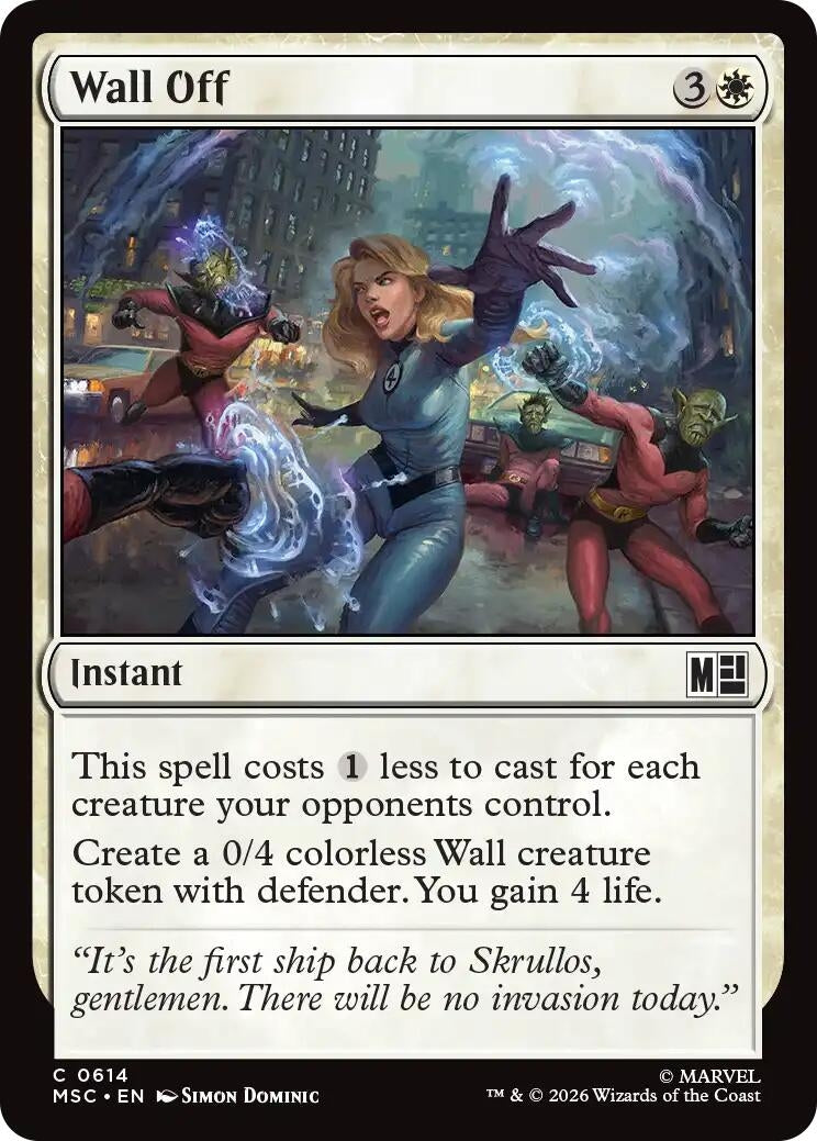 Image for Wall Off (614) (Commander: Marvel Super Heroes) (MSC) - Magic: The Gathering