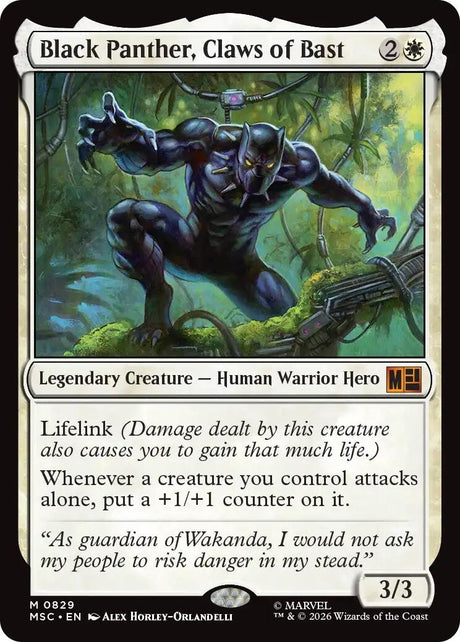Image for Black Panther, Claws of Bast (829) (Foil) (Commander: Marvel Super Heroes) (MSC) - Magic: The Gathering