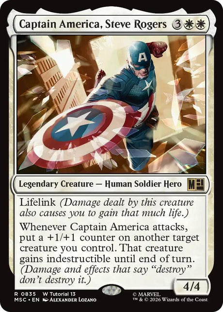 Image for Captain America, Steve Rogers (0835) (835) (Commander: Marvel Super Heroes) (MSC) - Magic: The Gathering