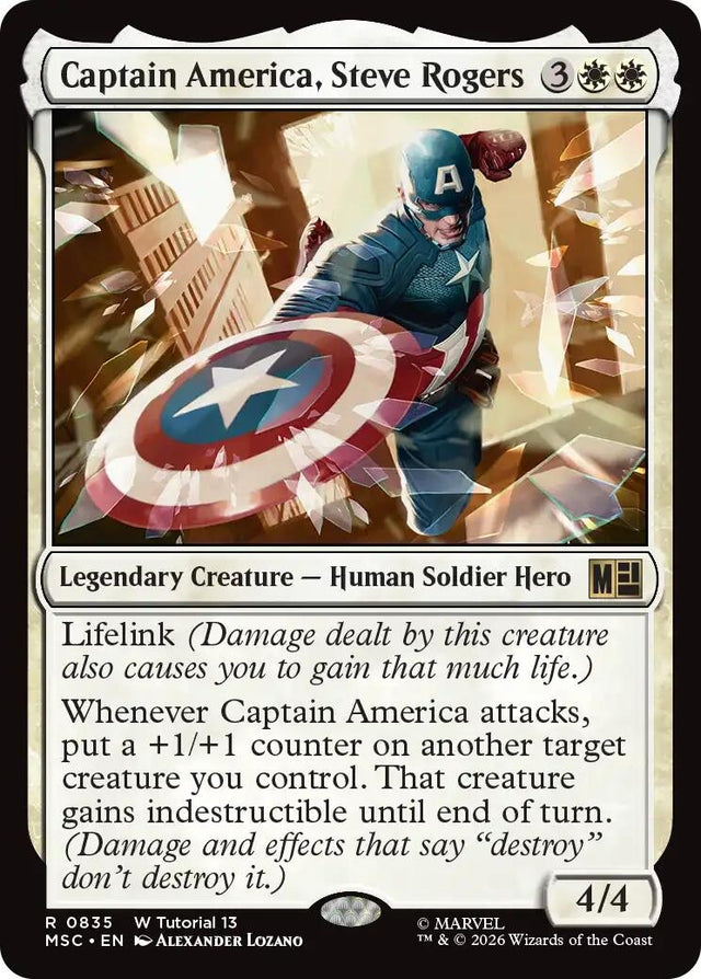 Image for Captain America, Steve Rogers (0835) (835) (Commander: Marvel Super Heroes) (MSC) - Magic: The Gathering