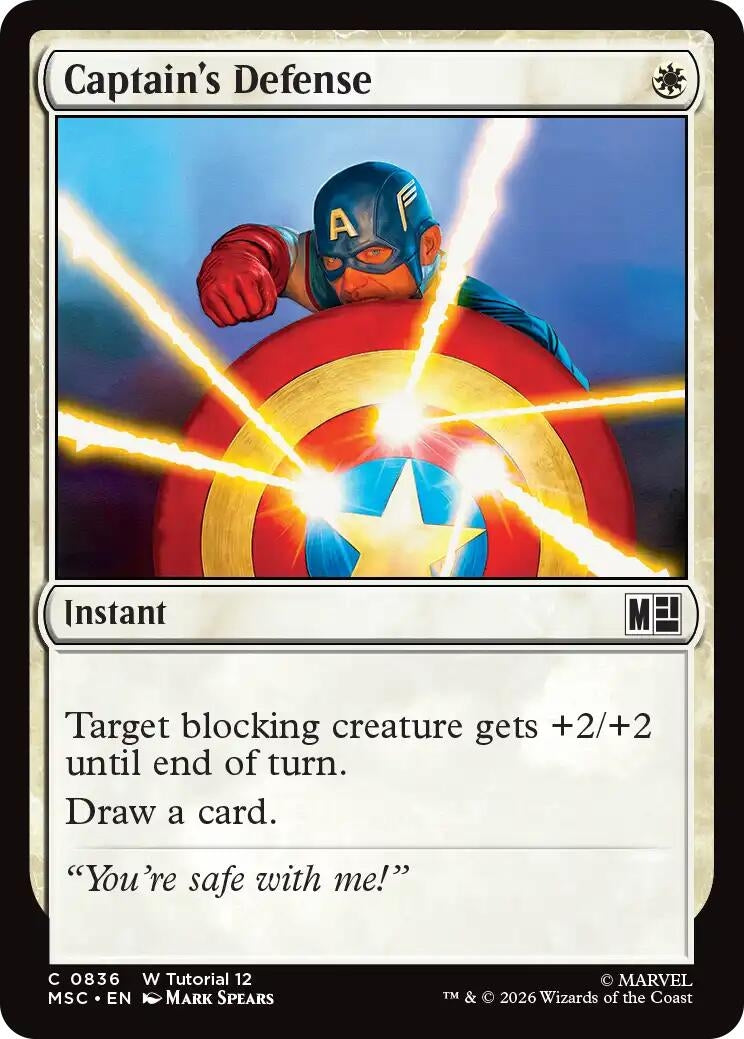 Image for Captain's Defense (0836) (836) (Commander: Marvel Super Heroes) (MSC) - Magic: The Gathering