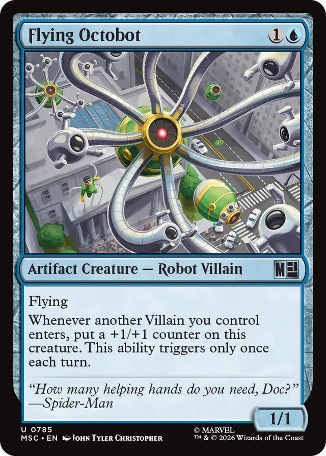 Image for Flying Octobot (785) (Foil) (Commander: Marvel Super Heroes) (MSC) - Magic: The Gathering