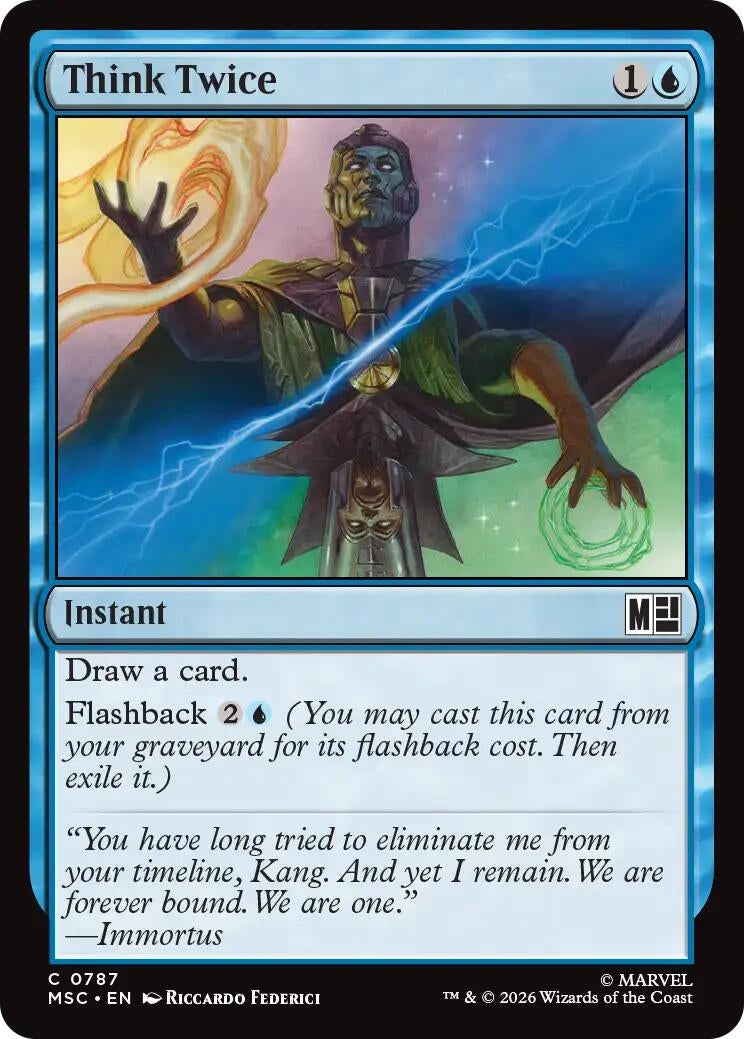 Image for Think Twice (787) (Foil) (Commander: Marvel Super Heroes) (MSC) - Magic: The Gathering