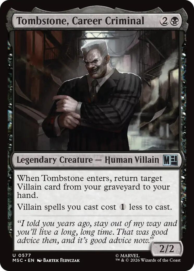 Image for Tombstone, Career Criminal (0577) (577) (Commander: Marvel Super Heroes) (MSC) - Magic: The Gathering