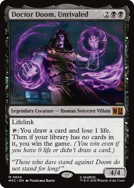 Image for Doctor Doom, Unrivaled (654) (Foil) (Commander: Marvel Super Heroes) (MSC) - Magic: The Gathering