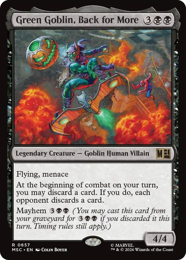 Image for Green Goblin, Back for More (657) (Foil) (Commander: Marvel Super Heroes) (MSC) - Magic: The Gathering