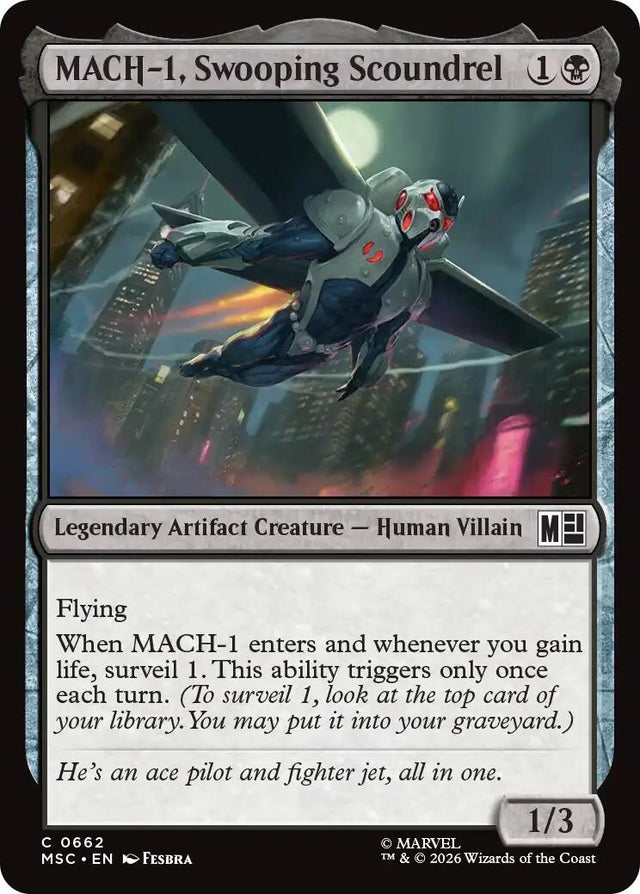 Image for MACH-1, Swooping Scoundrel (662) (Foil) (Commander: Marvel Super Heroes) (MSC) - Magic: The Gathering