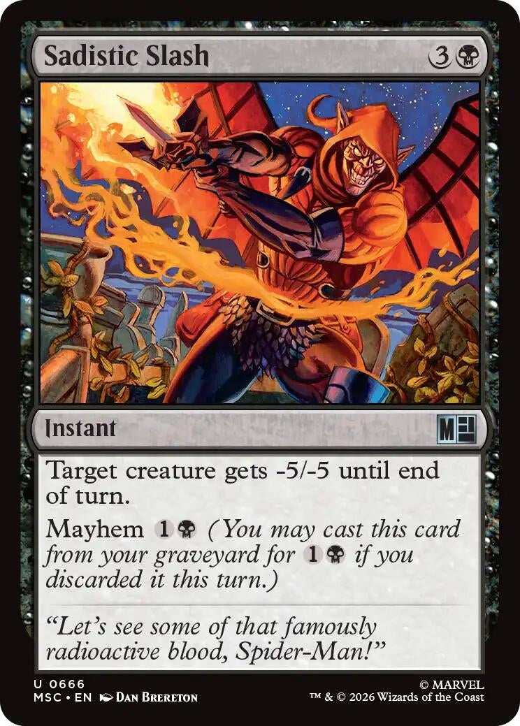 Image for Sadistic Slash (666) (Commander: Marvel Super Heroes) (MSC) - Magic: The Gathering