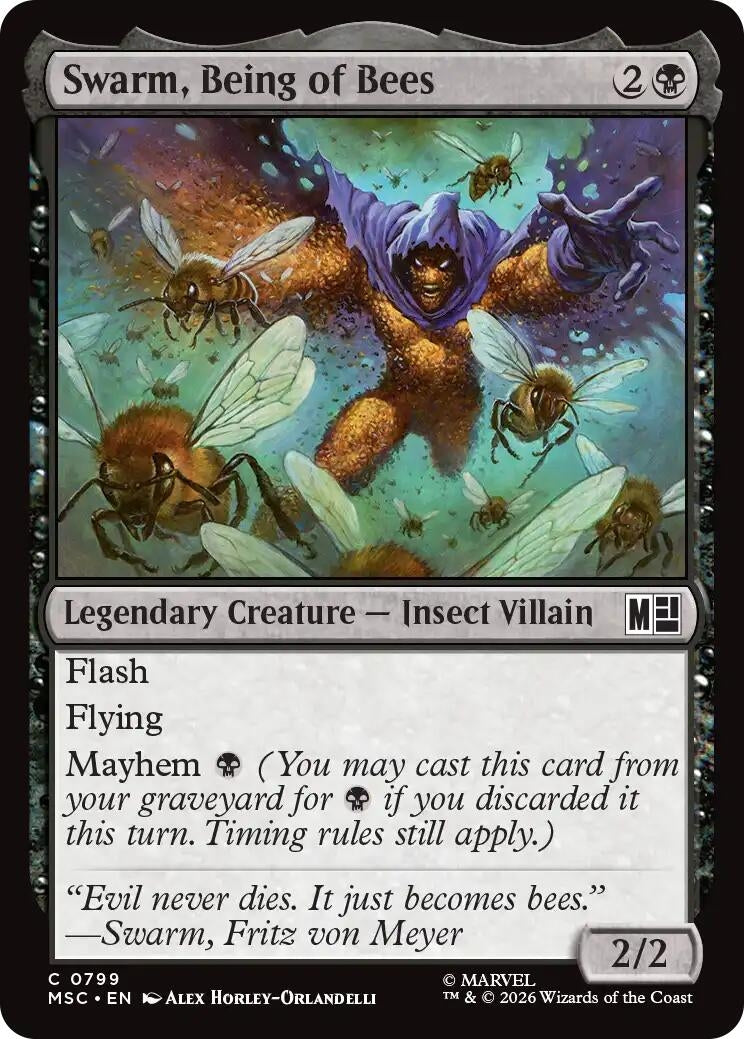 Image for Swarm, Being of Bees (799) (Foil) (Commander: Marvel Super Heroes) (MSC) - Magic: The Gathering