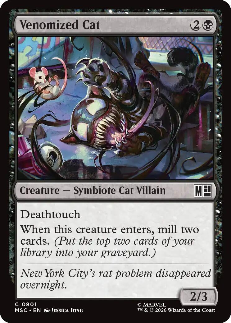 Image for Venomized Cat (801) (Foil) (Commander: Marvel Super Heroes) (MSC) - Magic: The Gathering
