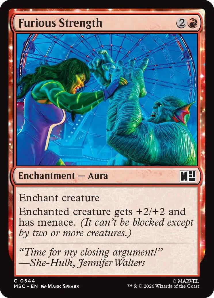 Image for Furious Strength (544) (Foil) (Commander: Marvel Super Heroes) (MSC) - Magic: The Gathering
