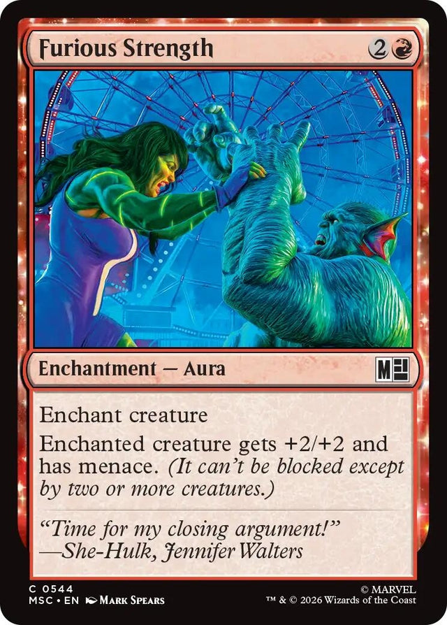 Image for Furious Strength (544) (Foil) (Commander: Marvel Super Heroes) (MSC) - Magic: The Gathering