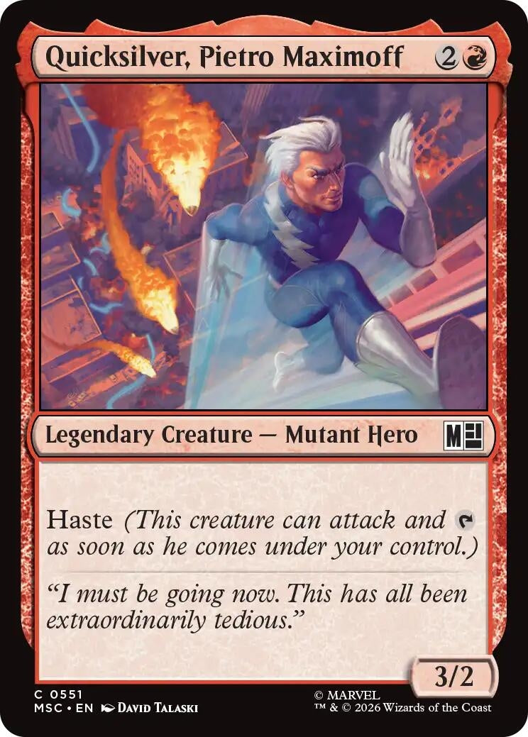 Image for Quicksilver, Pietro Maximoff (0551) (551) (Foil) (Commander: Marvel Super Heroes) (MSC) - Magic: The Gathering