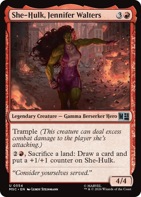 Image for She-Hulk, Jennifer Walters (554) (Foil) (Commander: Marvel Super Heroes) (MSC) - Magic: The Gathering