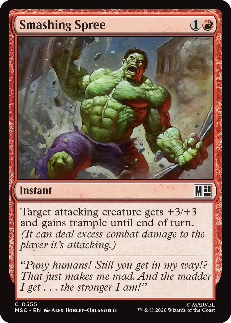 Image for Smashing Spree (555) (Foil) (Commander: Marvel Super Heroes) (MSC) - Magic: The Gathering
