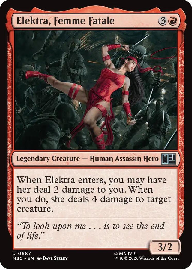 Image for Elektra, Femme Fatale (687) (Commander: Marvel Super Heroes) (MSC) - Magic: The Gathering