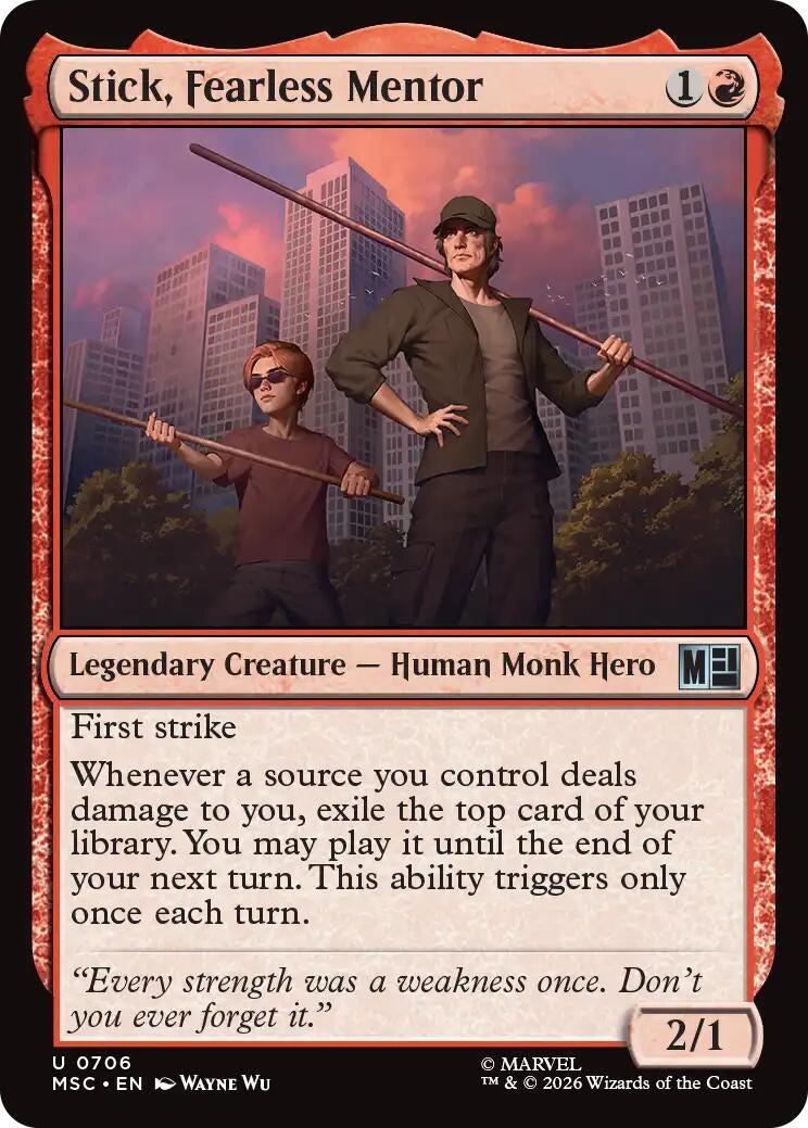 Image for Stick, Fearless Mentor (706) (Foil) (Commander: Marvel Super Heroes) (MSC) - Magic: The Gathering